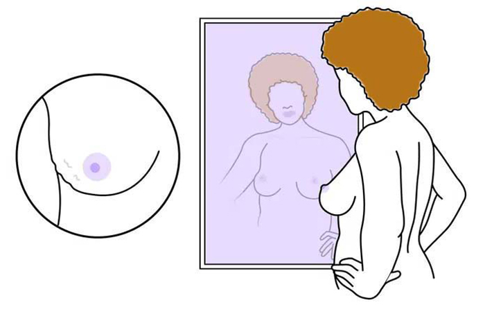 Breast Awareness In front of mirror
